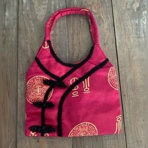 Hot pink satin purse